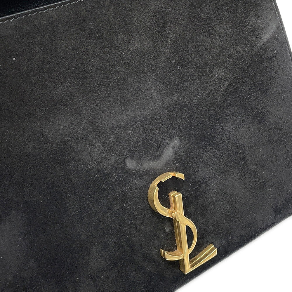 SAINT LAURENT PARIS Cassandra Top Handle 2-Way Handbag Black578000 Leather suede