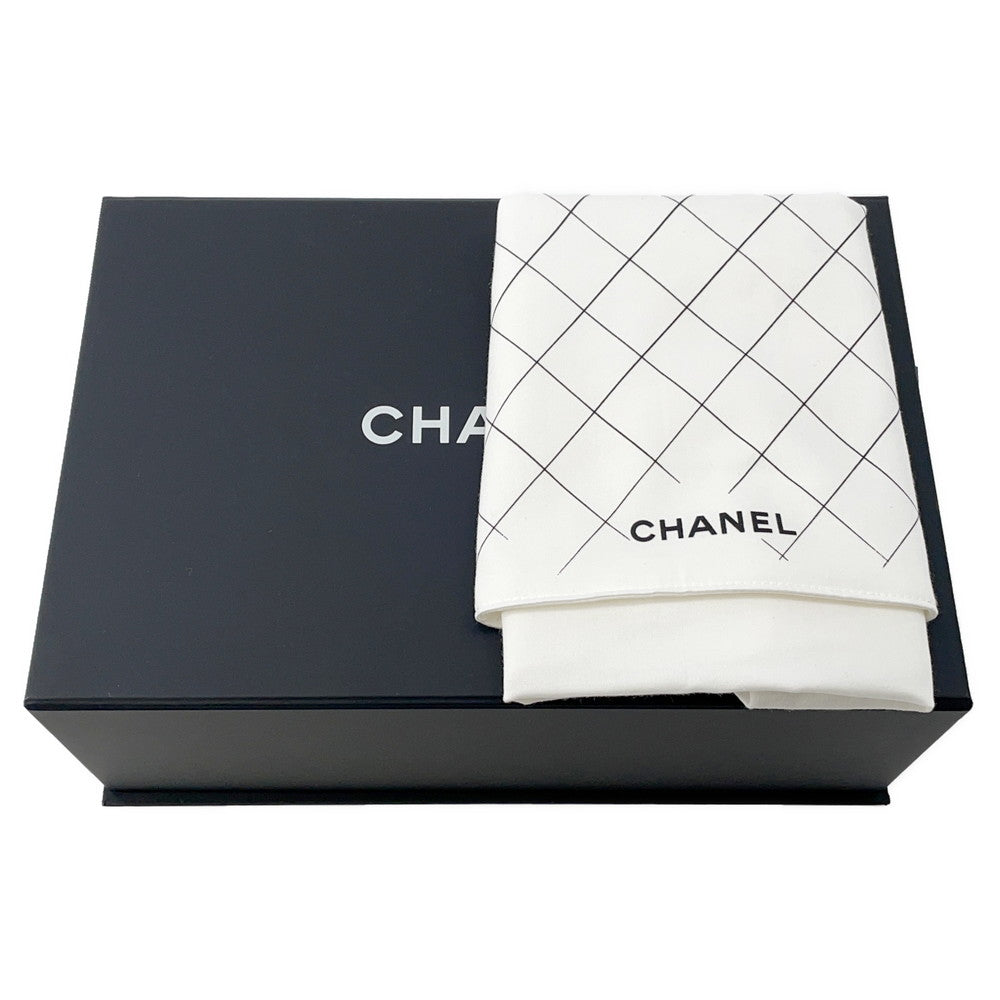 CHANEL Matelasse W Flap ChainShoulder Bag BlackA01113 Caviar Leather Size 23