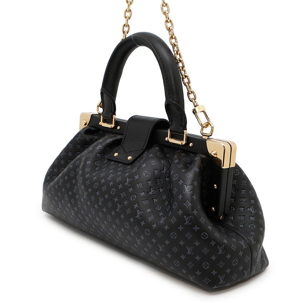 LOUIS VUITTON Nanogram Clutch BlackM22325 Nanogram Calf Leather