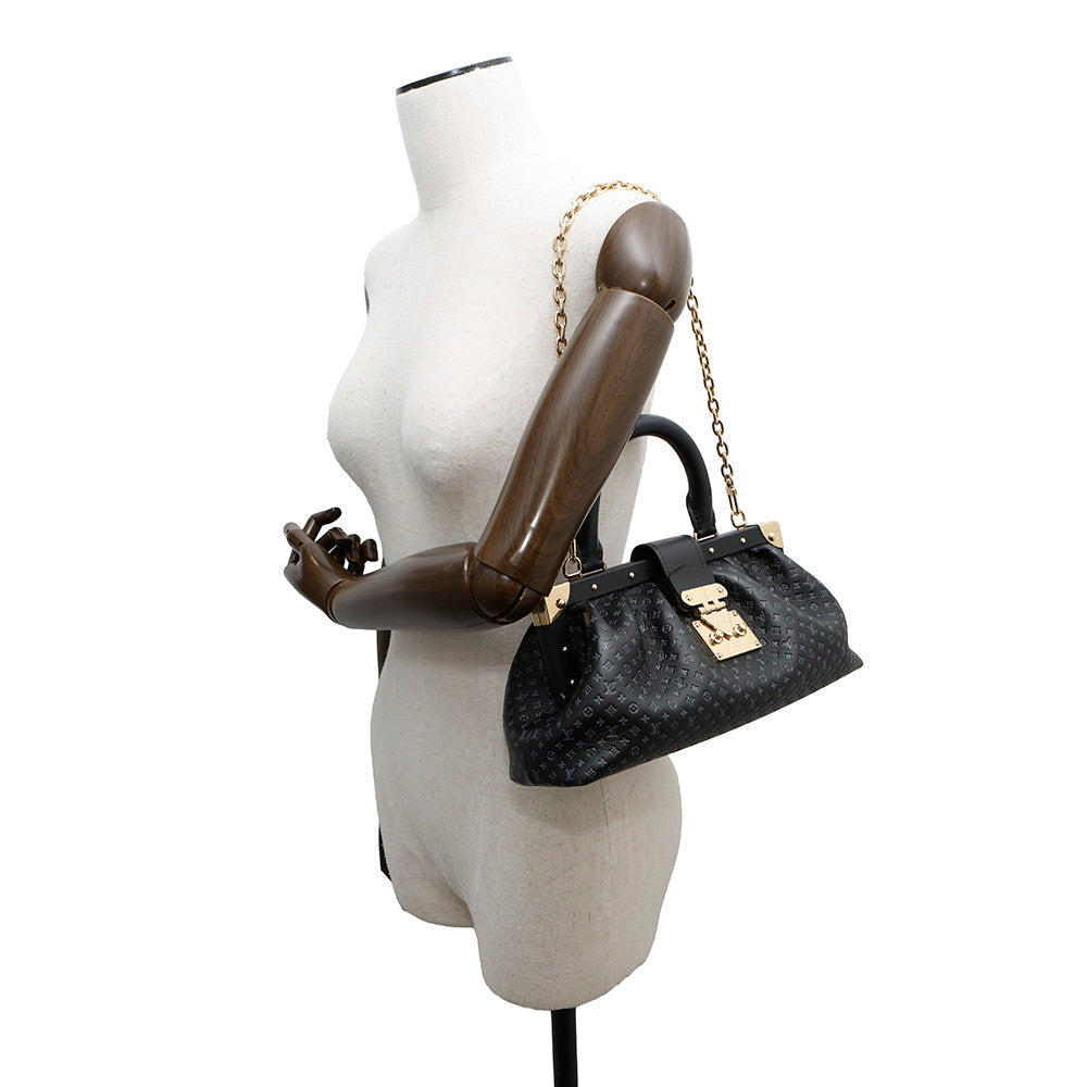 LOUIS VUITTON Nanogram Clutch BlackM22325 Nanogram Calf Leather