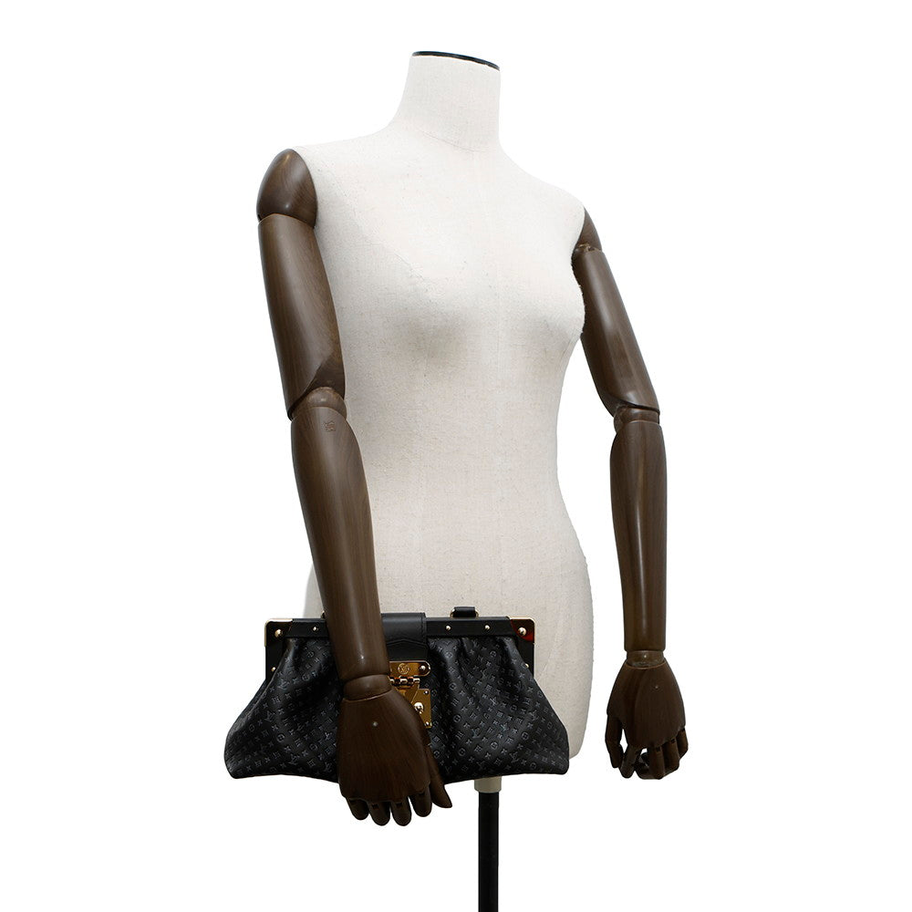 LOUIS VUITTON Nanogram Clutch BlackM22325 Nanogram Calf Leather