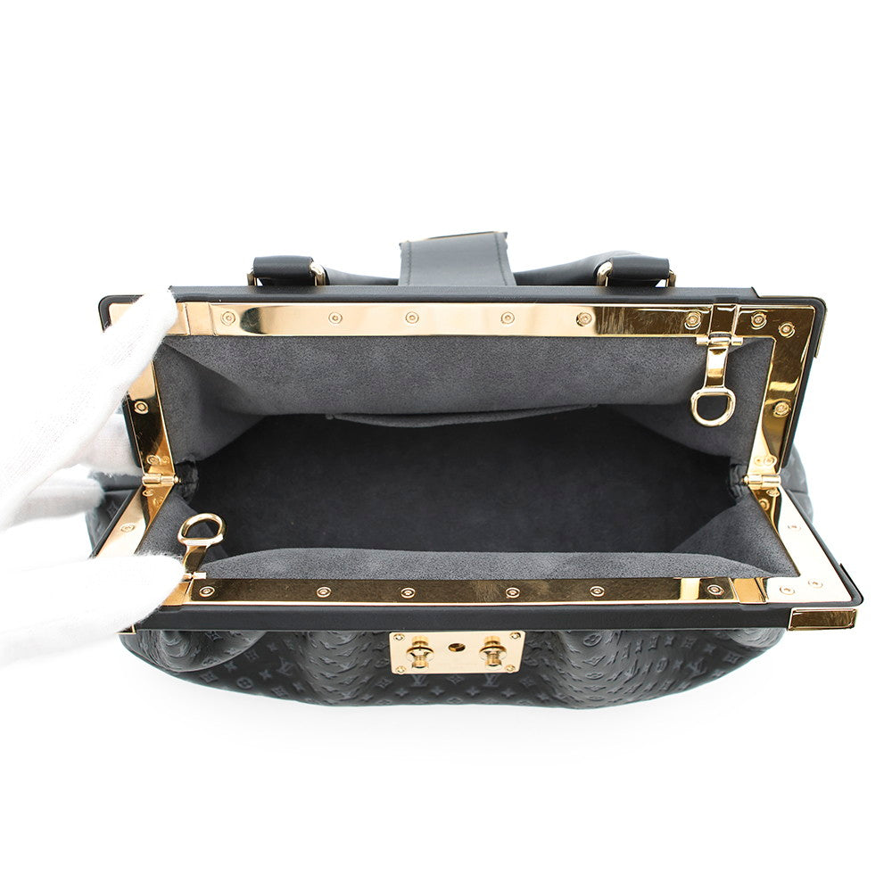 LOUIS VUITTON Nanogram Clutch BlackM22325 Nanogram Calf Leather