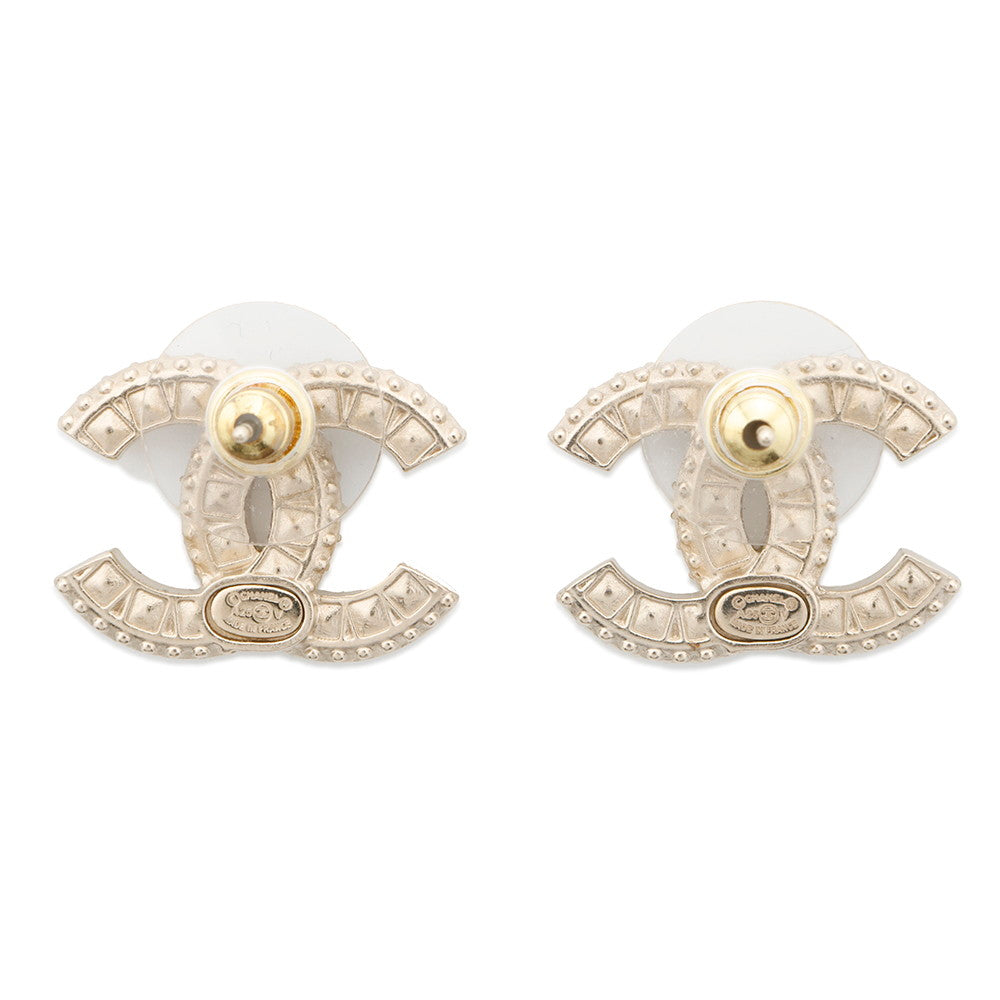CHANEL CC Logo EarringsA86504 Gold Plated Rhinestone
