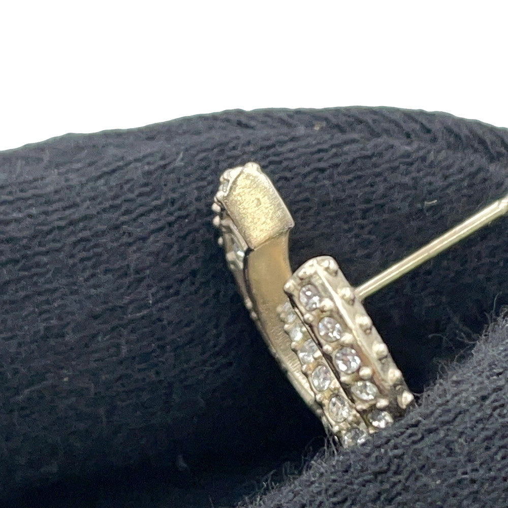 CHANEL CC Logo EarringsA86504 Gold Plated Rhinestone