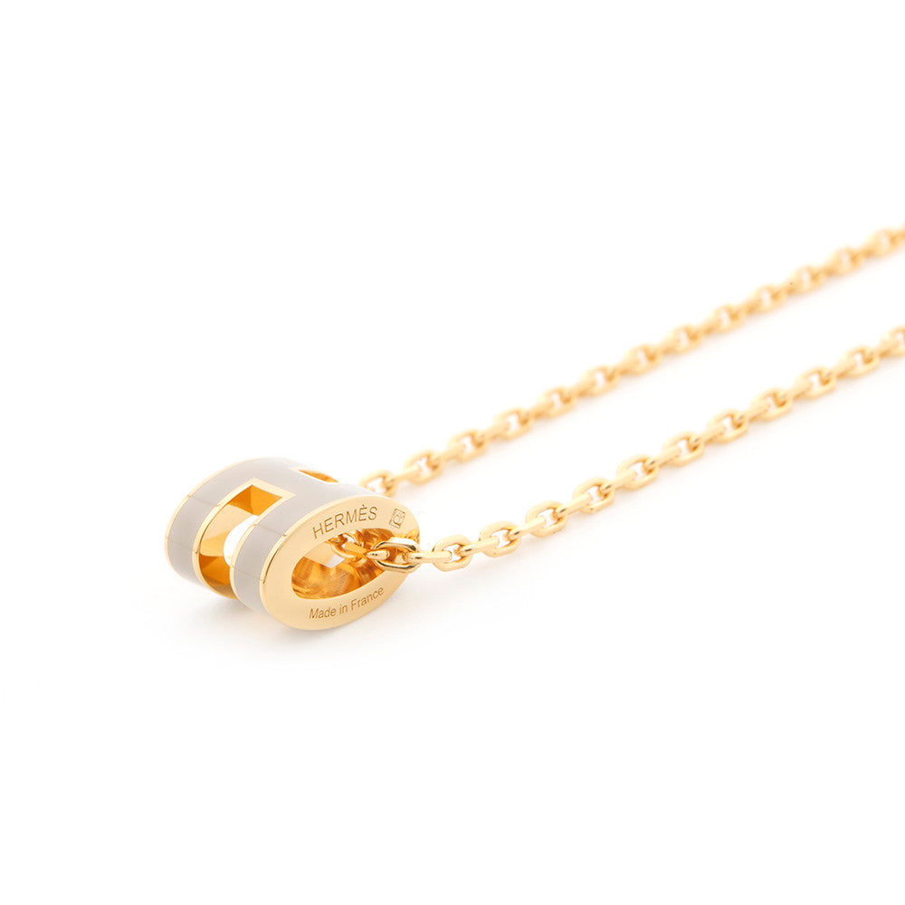 HERMES Pop Ash Necklace Size Mini Marong rasse Metal Lacquer