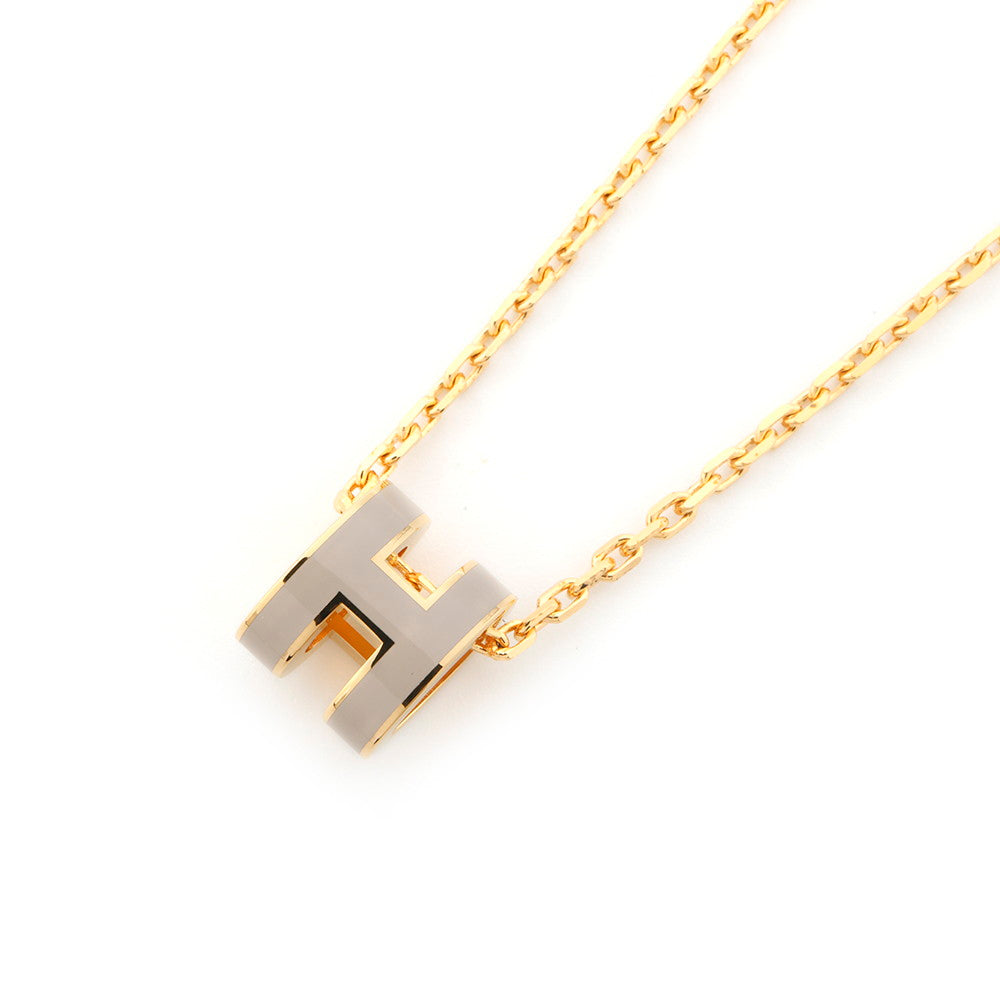 HERMES Pop Ash Necklace Size Mini Marong rasse Metal Lacquer