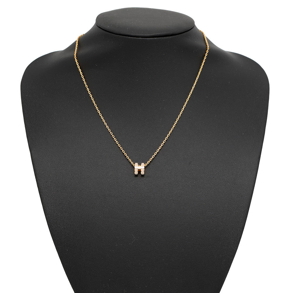 HERMES Pop Ash Necklace Size Mini Marong rasse Metal Lacquer