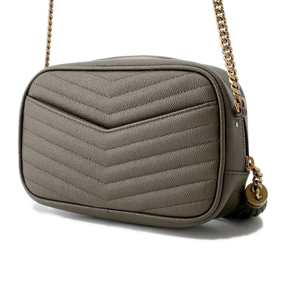 SAINT LAURENT PARIS Lou Tassel Chainshoulder Bag Khaki612579 Leather