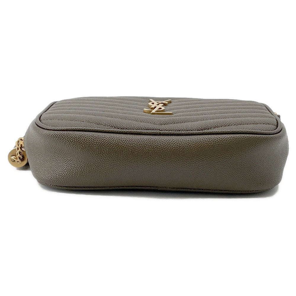SAINT LAURENT PARIS Lou Tassel Chainshoulder Bag Khaki612579 Leather