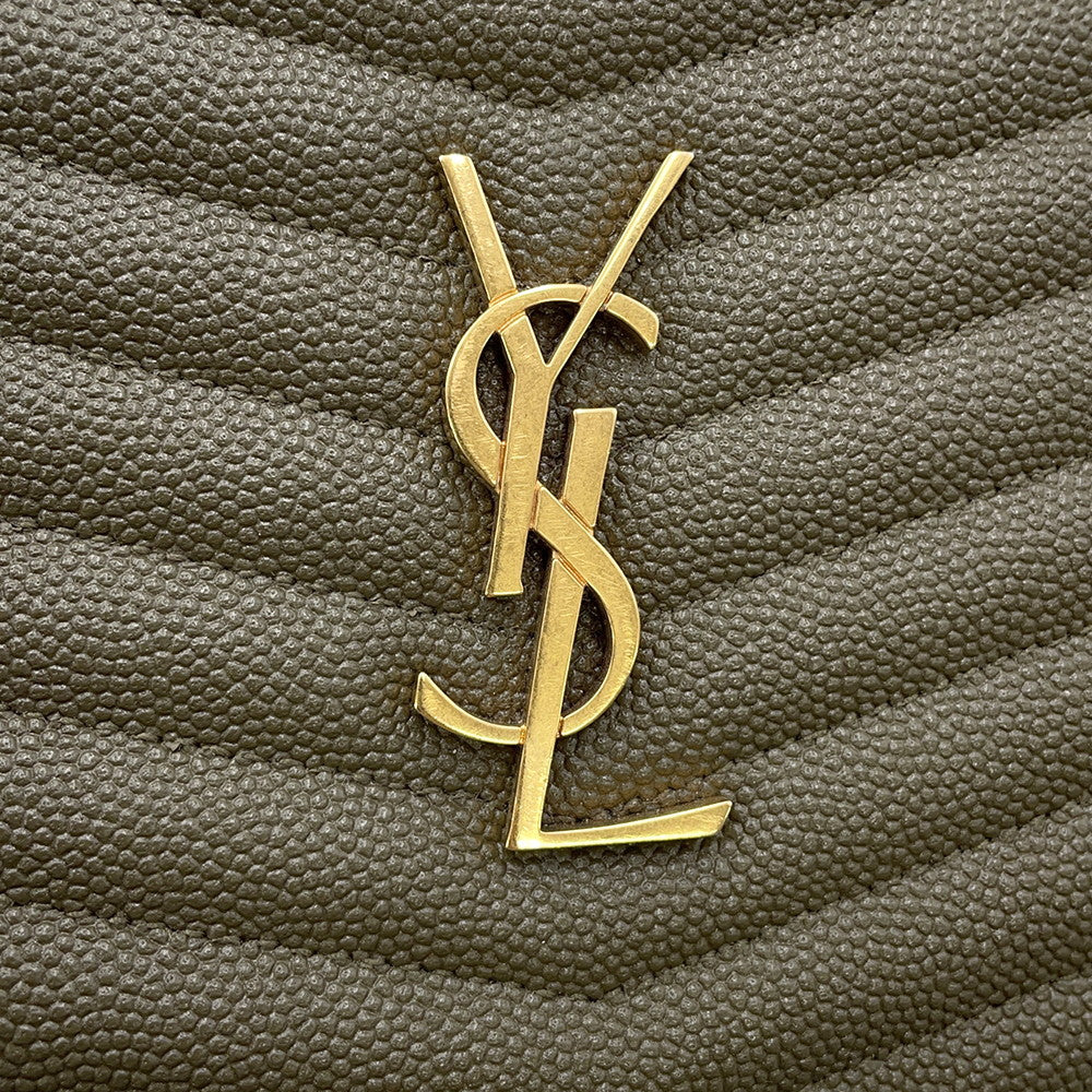 SAINT LAURENT PARIS Lou Tassel Chainshoulder Bag Khaki612579 Leather