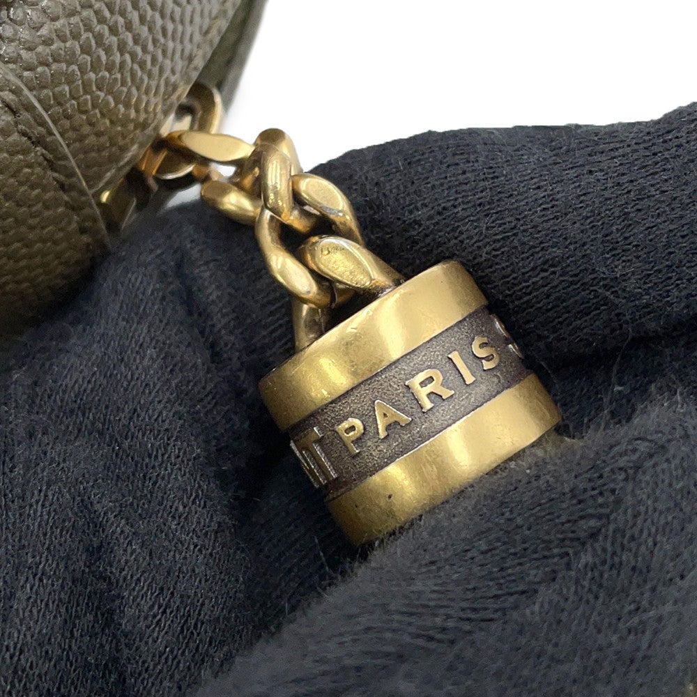 SAINT LAURENT PARIS Lou Tassel Chainshoulder Bag Khaki612579 Leather