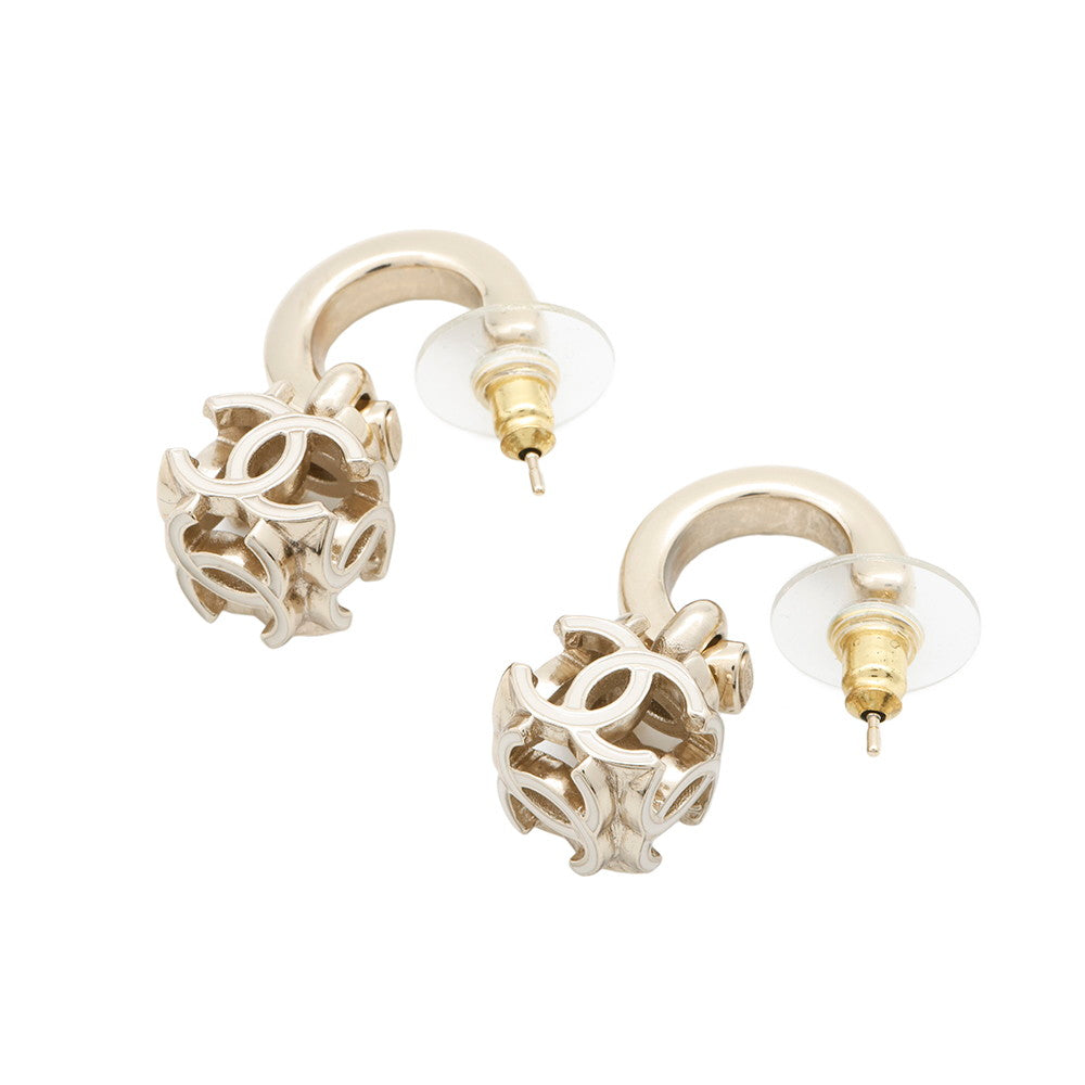 CHANEL CC Logo Cube EarringsAB9567 Gold Plated