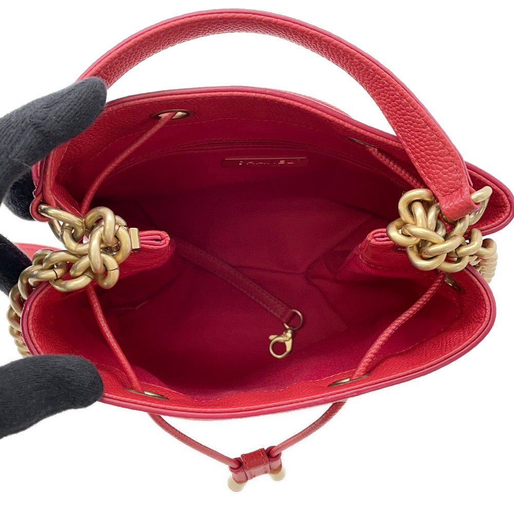CHANEL Drawstring 2WayShoulder Bag RedAS0310 Caviar Leather