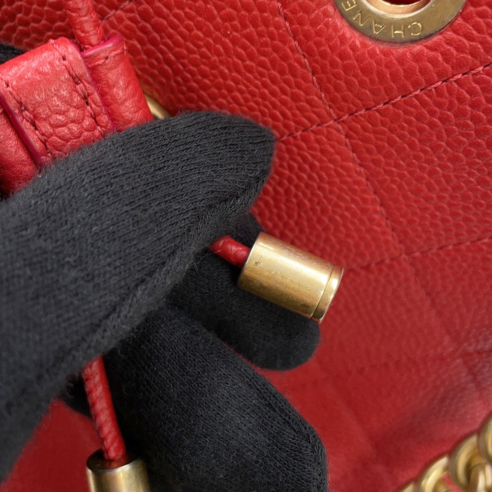 CHANEL Drawstring 2WayShoulder Bag RedAS0310 Caviar Leather