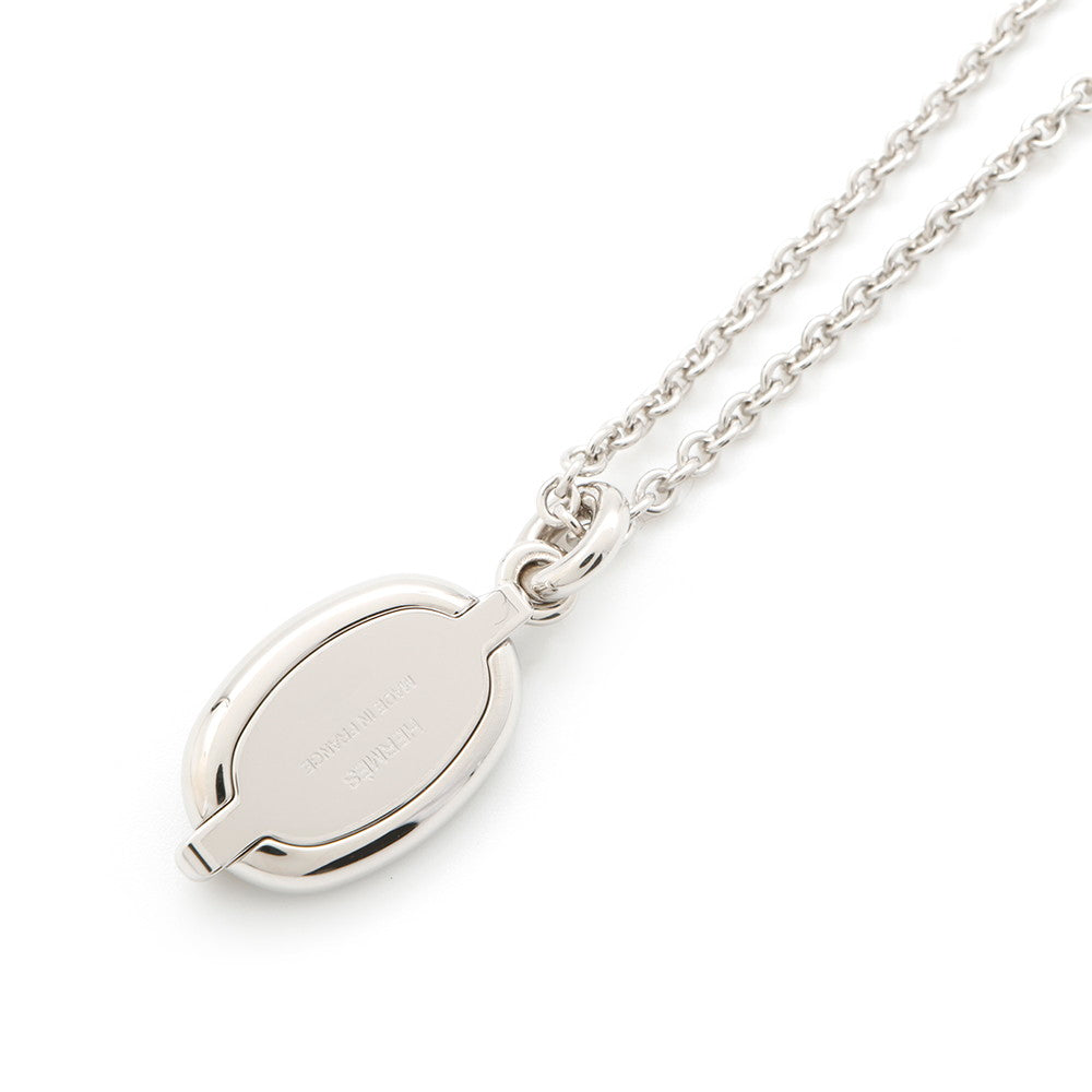 HERMES Mini Maillon Necklace Black Lacquer Metal