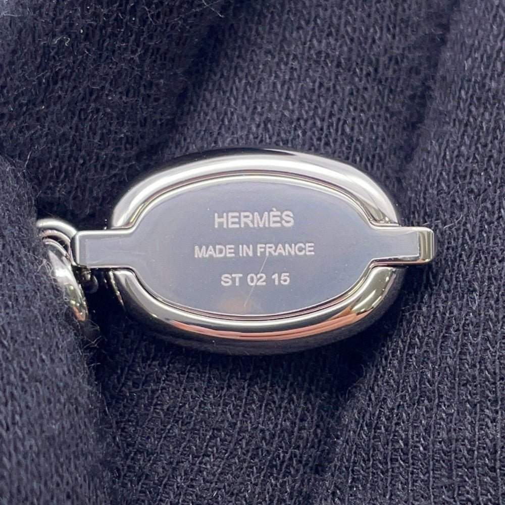 HERMES Mini Maillon Necklace Black Lacquer Metal