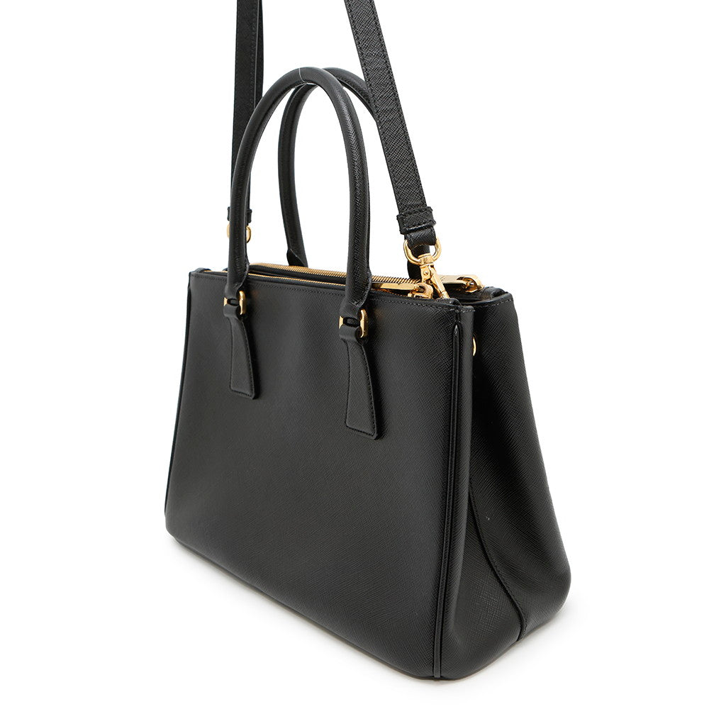PRADA Galilea 2WAYBag Black1BA863 Leather Size Medium