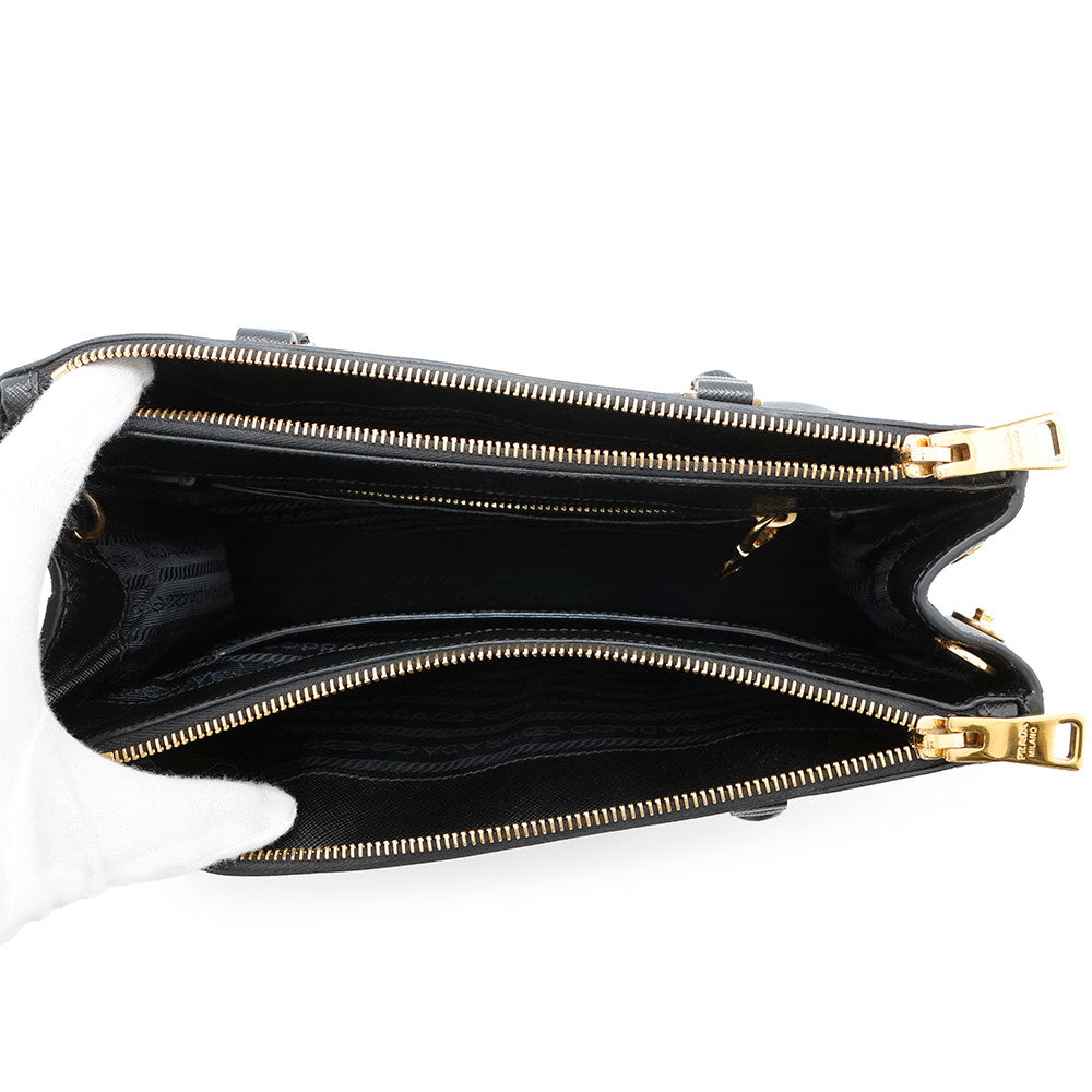 PRADA Galilea 2WAYBag Black1BA863 Leather Size Medium