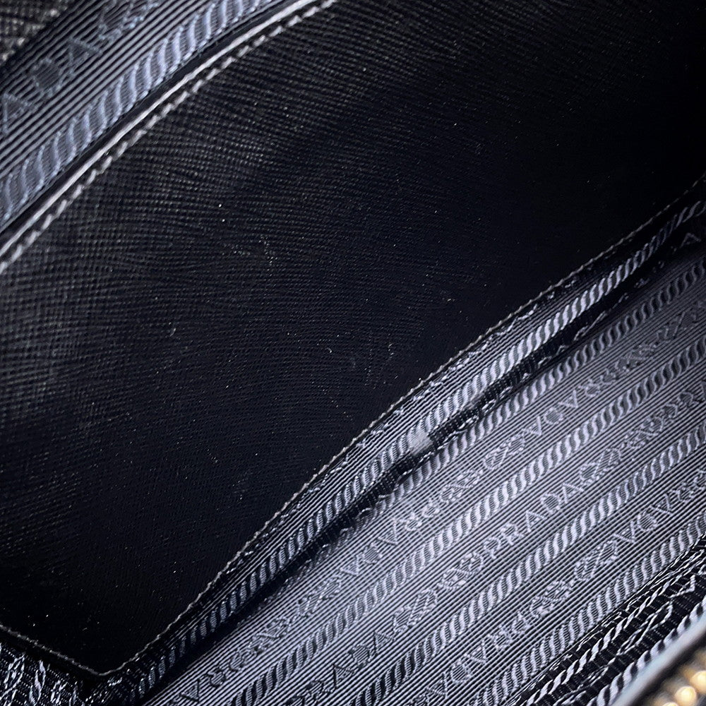 PRADA Galilea 2WAYBag Black1BA863 Leather Size Medium