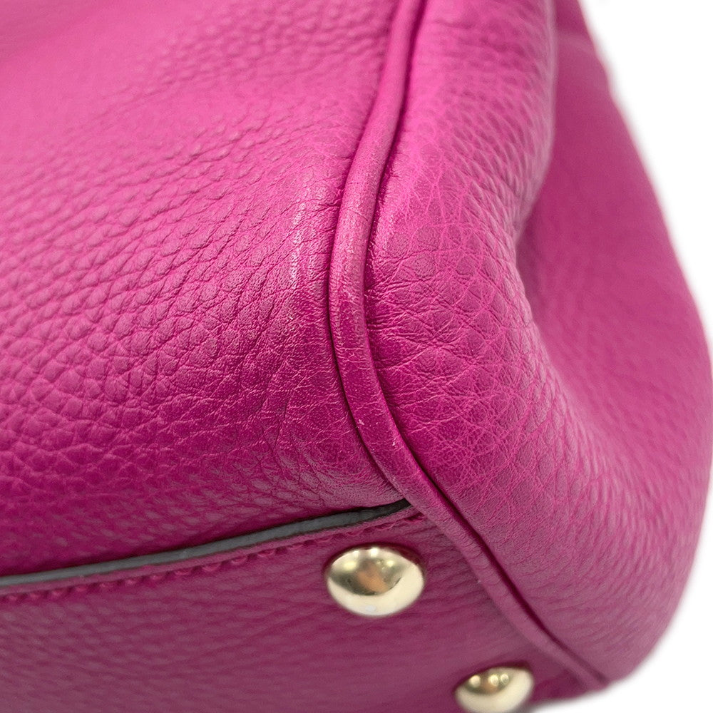 GUCCI Bamboo 2way tote Purple336032 Leather