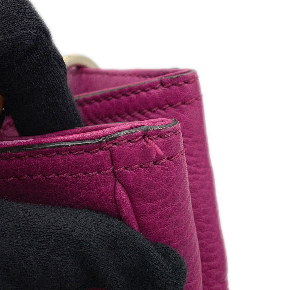 GUCCI Bamboo 2way tote Purple336032 Leather