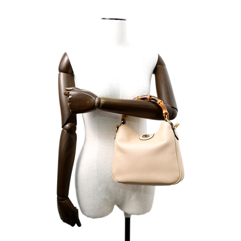 GUCCI Diana Bamboo 2way Shoulder Bag Beige746251 Leather Size Small