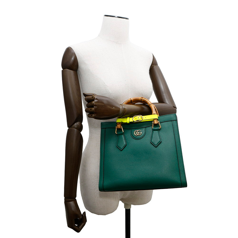 GUCCI Diana 2WAY Handbag Green660195 Leather Size Small