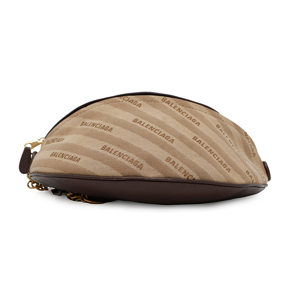 BALENCIAGA Souvenir Crossbody Bag Beige/Brown551550 Canvas Leather Size XS