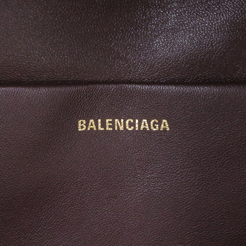 BALENCIAGA Souvenir Crossbody Bag Beige/Brown551550 Canvas Leather Size XS
