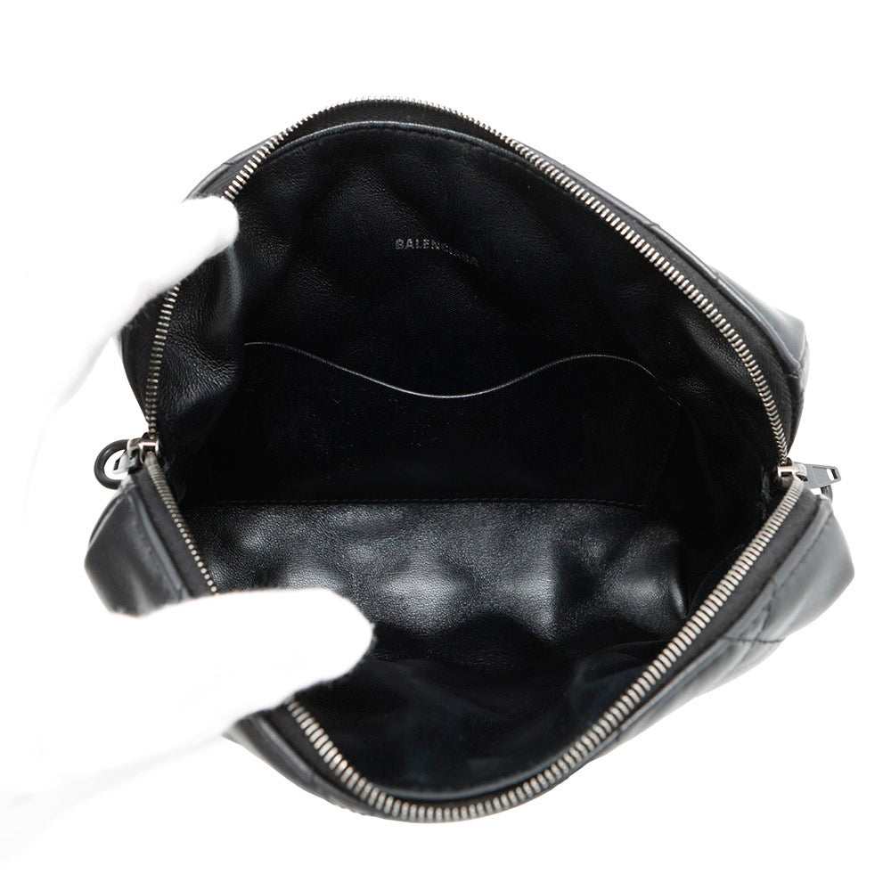 BALENCIAGA B logo camera bag Black600325 Leather