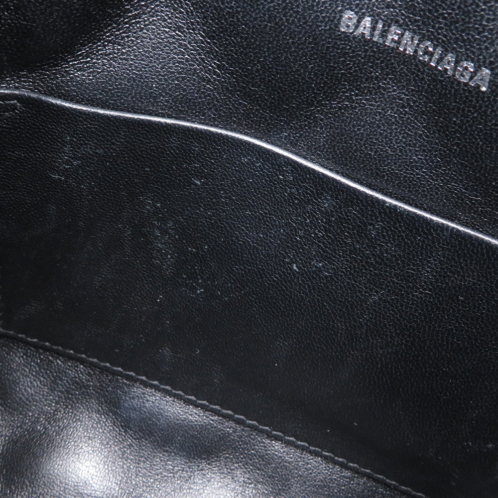 BALENCIAGA B logo camera bag Black600325 Leather