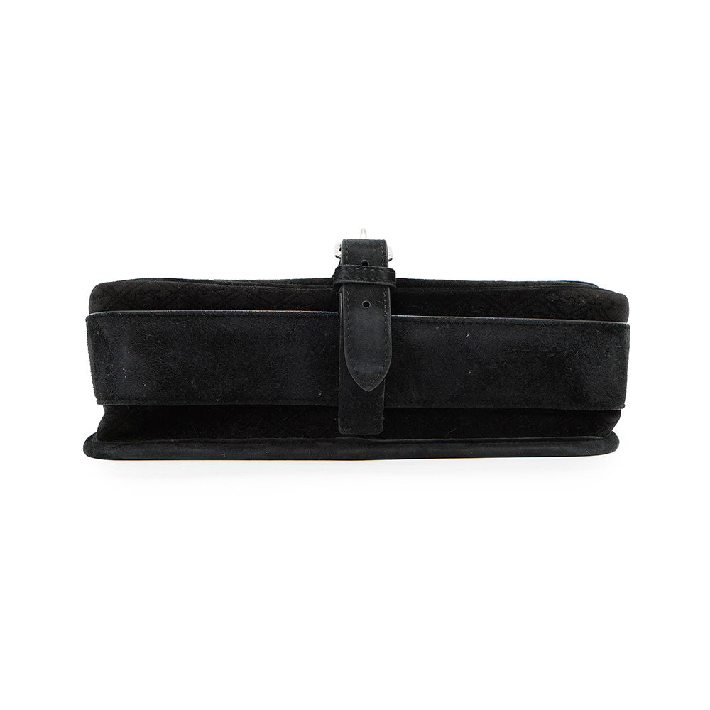 SAINT LAURENT PARIS logo messenger bag Black688253 Velvet Leather