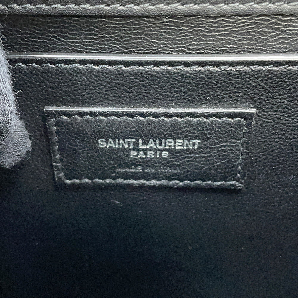 SAINT LAURENT PARIS logo messenger bag Black688253 Velvet Leather