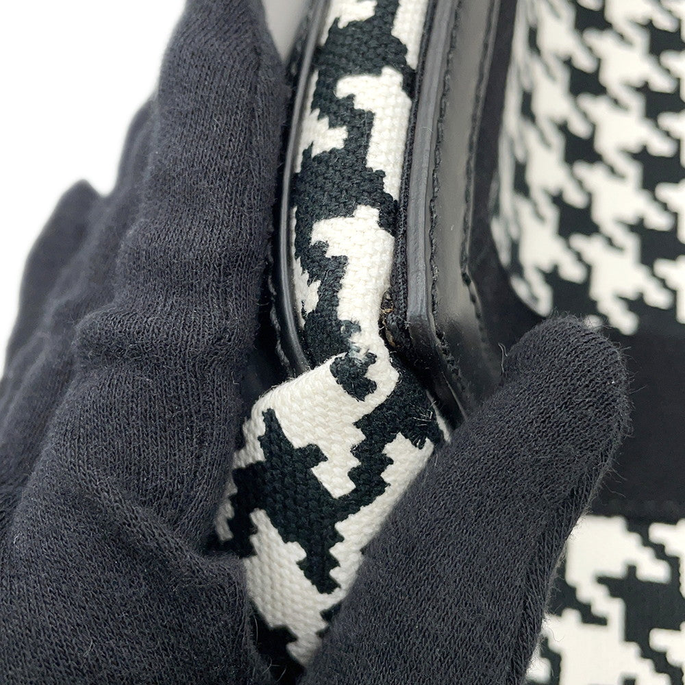 BALENCIAGA Navy Kabas White/Black339933 Canvas Leather Size S