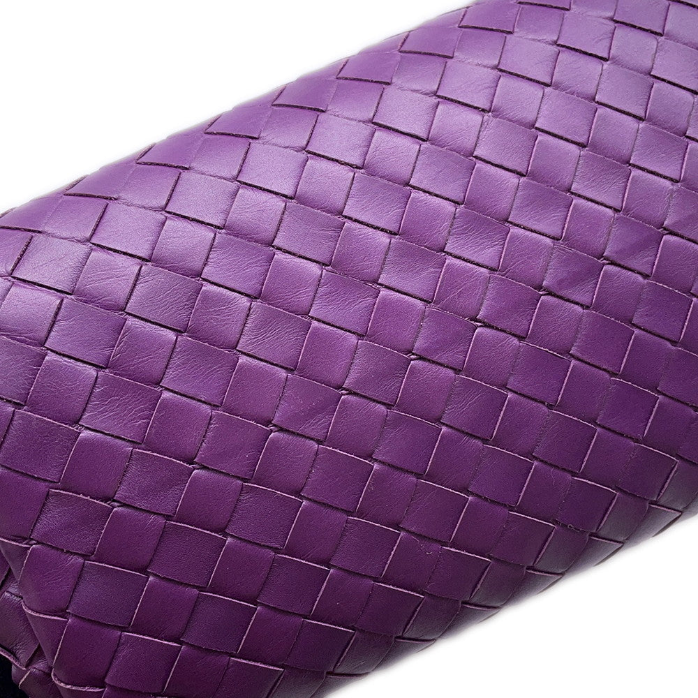 Bottega Veneta INTRECCIATO Roma Handbag Purple489509 INTRECCIATOLeather Size Small