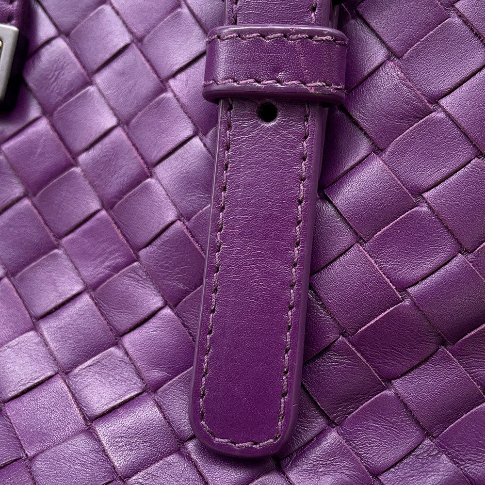 Bottega Veneta INTRECCIATO Roma Handbag Purple489509 INTRECCIATOLeather Size Small