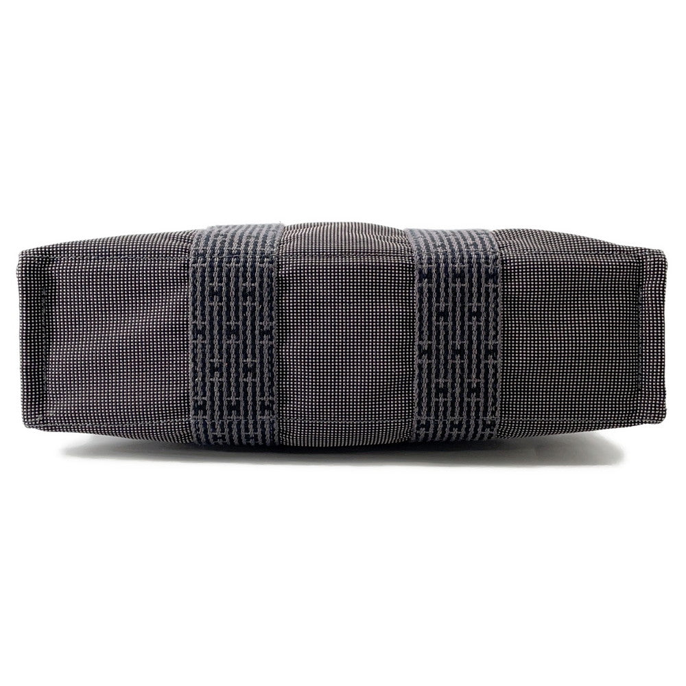 HERMES Her Line Tote Gray Nylon Canvas Size PM