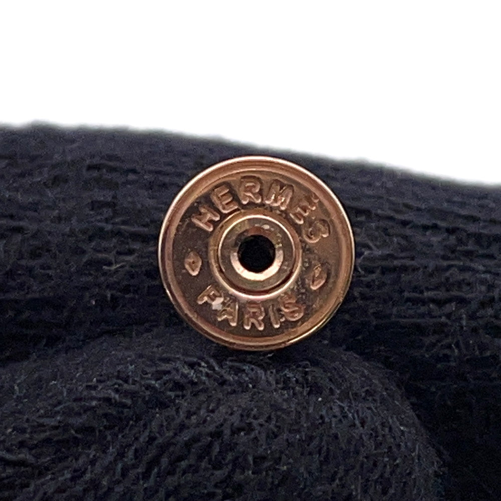 HERMES Earrings 《Olympe》 Size PM Etoupe Metal Epsom