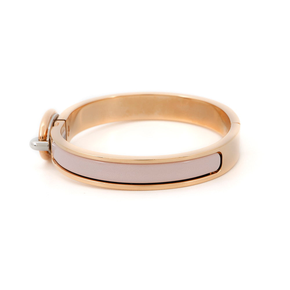 HERMES Mini Clic Chaine d'Ancre Bracelet Size PM Rose Kander Metal Enamel