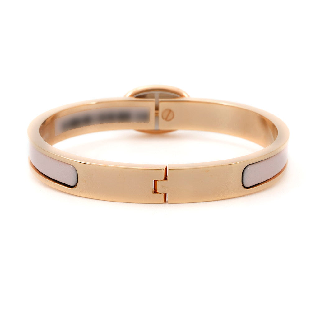 HERMES Mini Clic Chaine d'Ancre Bracelet Size PM Rose Kander Metal Enamel