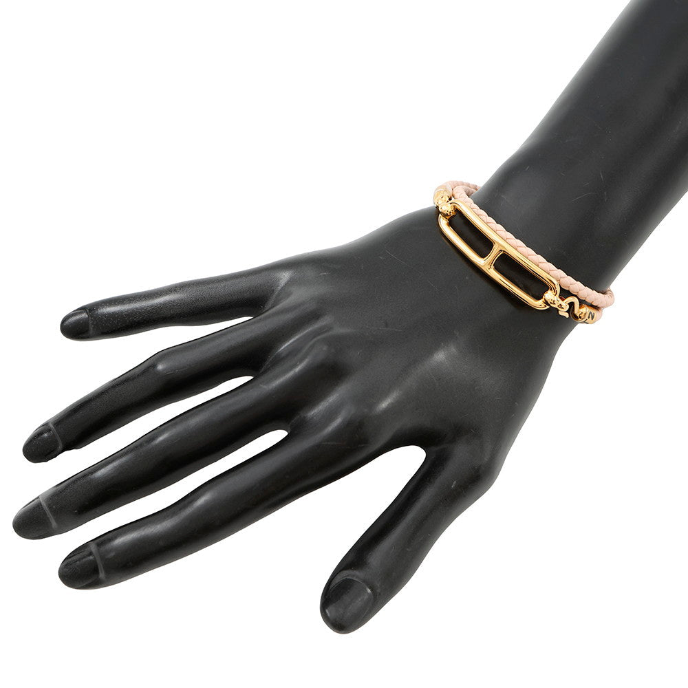 HERMES Roulis Double Tour Size T2 Rose Egran Tyne Metal Swift Leather