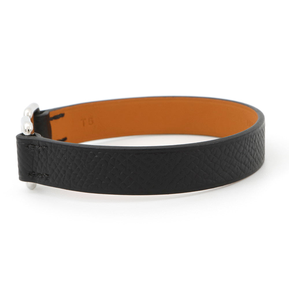 HERMES Tonight Bangle Size T5 Black Epsom