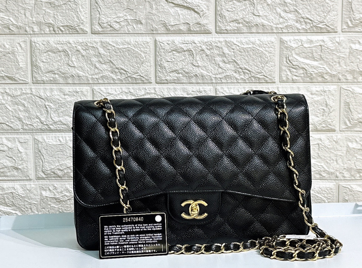 Chanel Jumbo Classic Double Flap Bag Black Caviar GHW