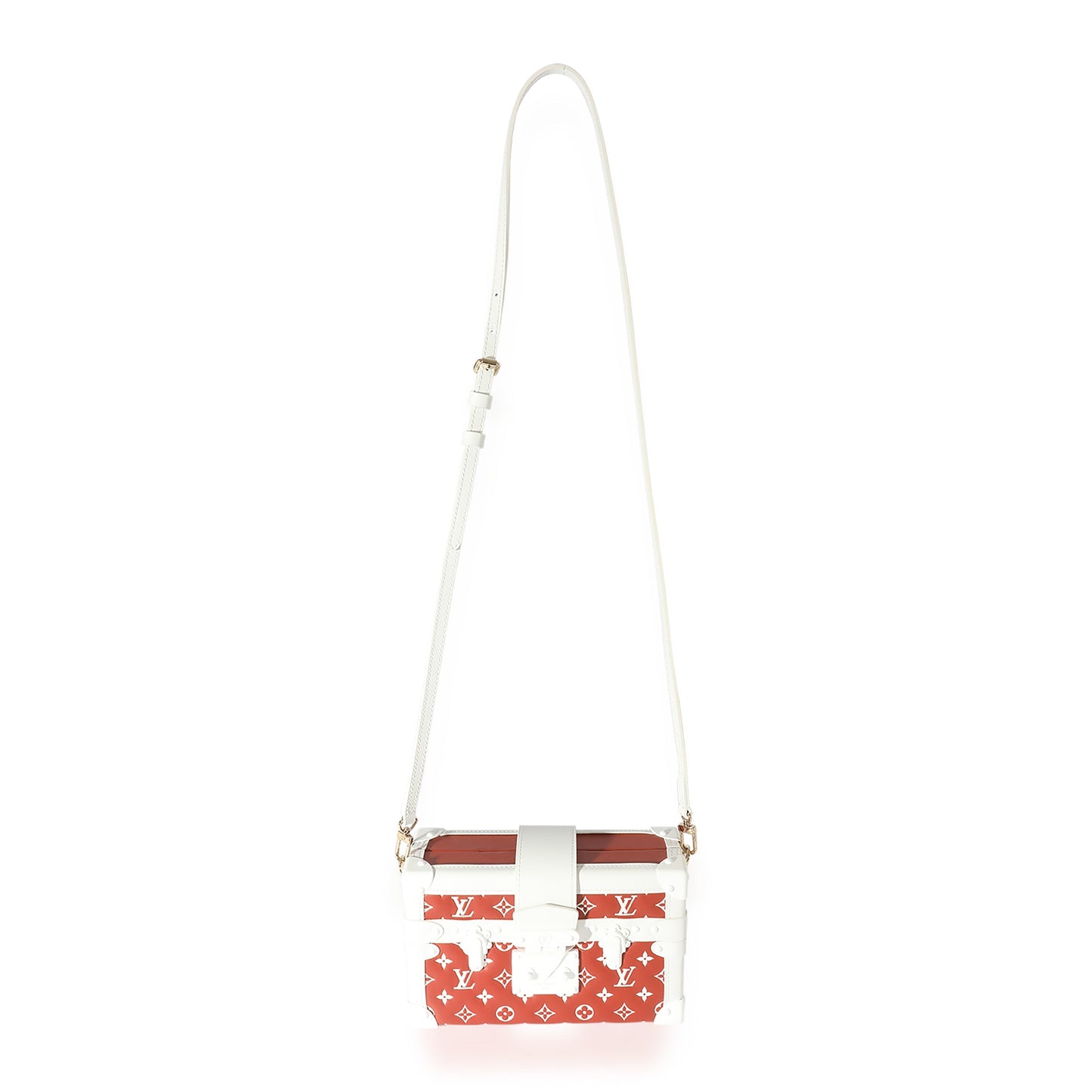 Terracotta/White Monogram Embossed Lambskin Petite Malle