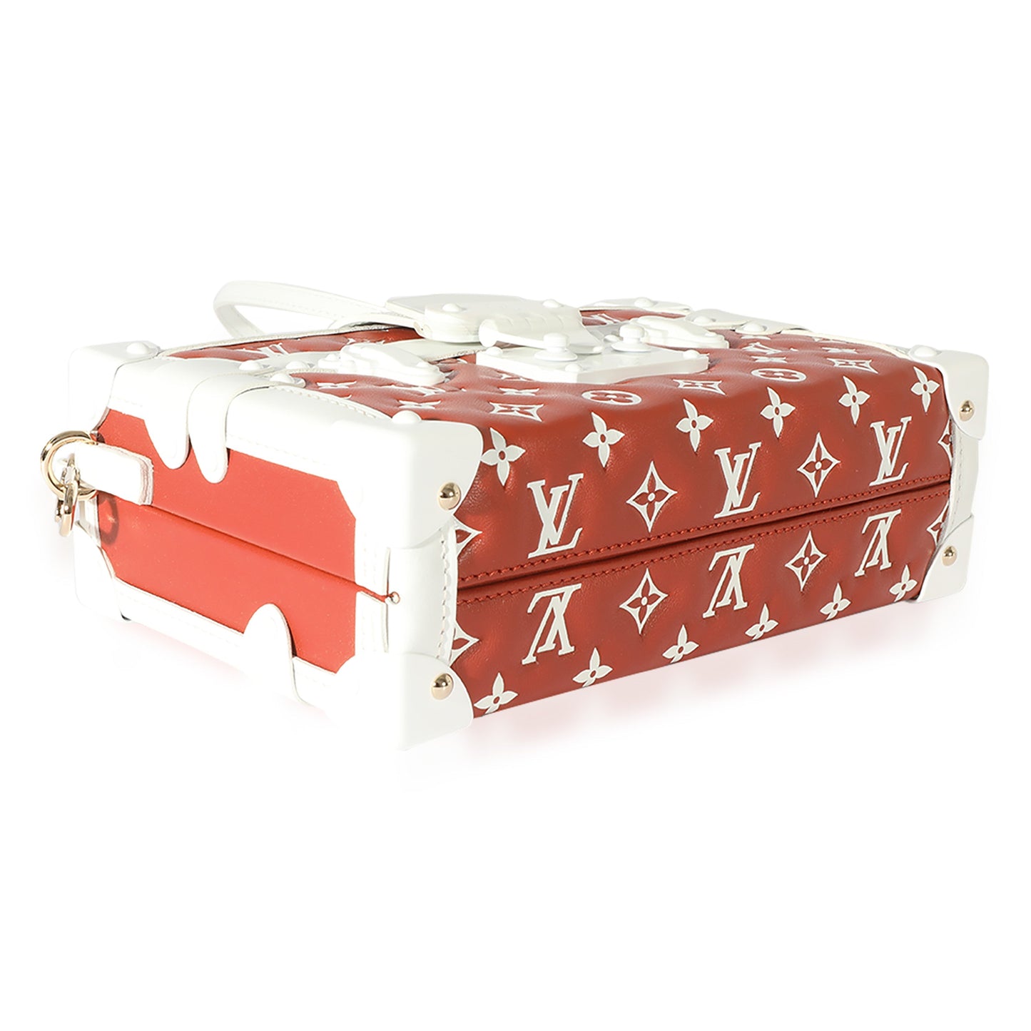 Terracotta/White Monogram Embossed Lambskin Petite Malle