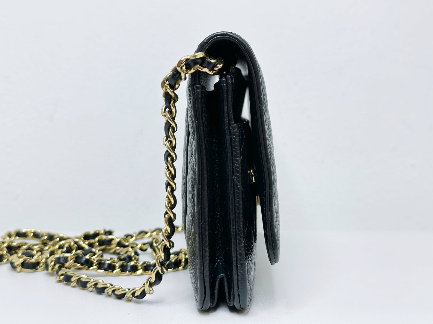 Chanel Classic Wallet on Chain Caviar Black GHW 2859 Holo card
