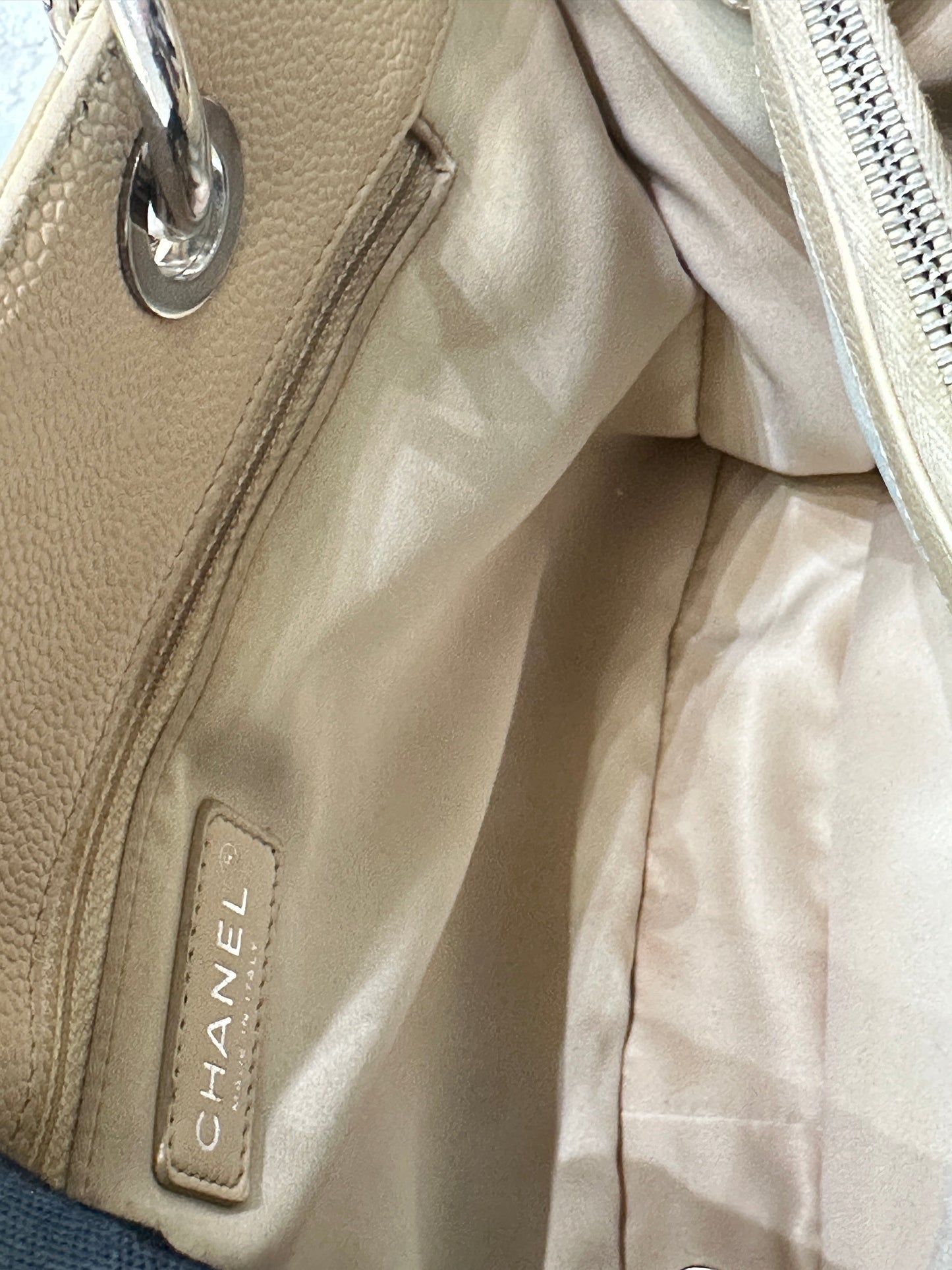 Chanel GST Beige Caviar Shw Bag
