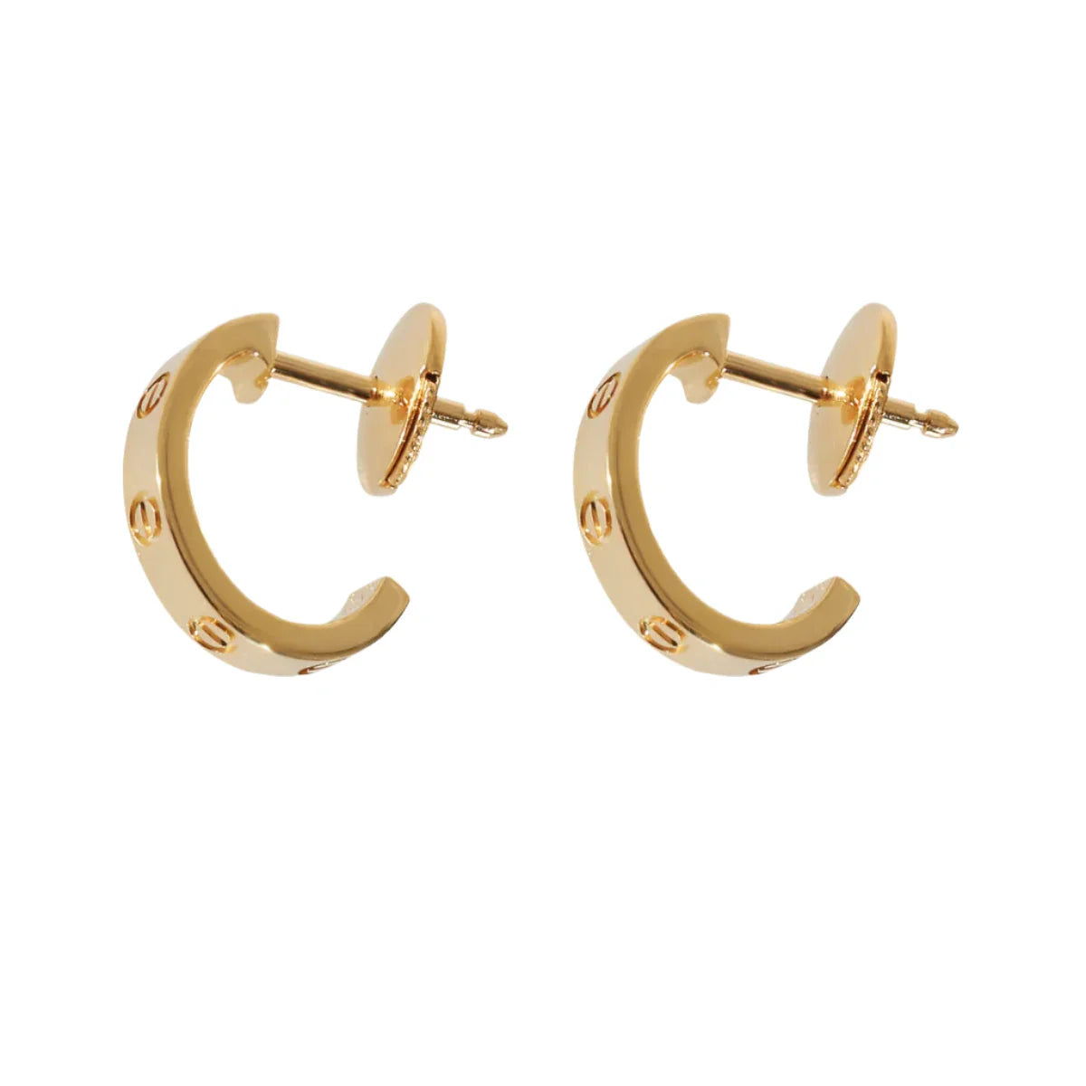 Yellow Gold Small Love Hoop Earrings