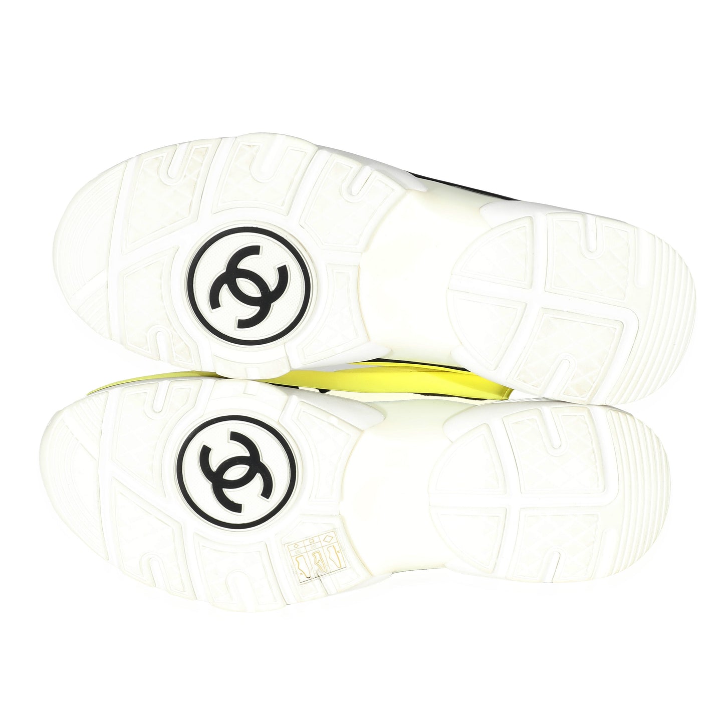 Neon Yellow Lycra Interlocking CC Sneakers 39.5