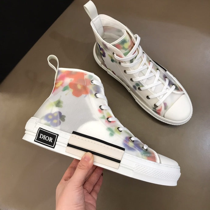 Christian Dior B23 White Floral Print HIGH-TOP SNEAKER